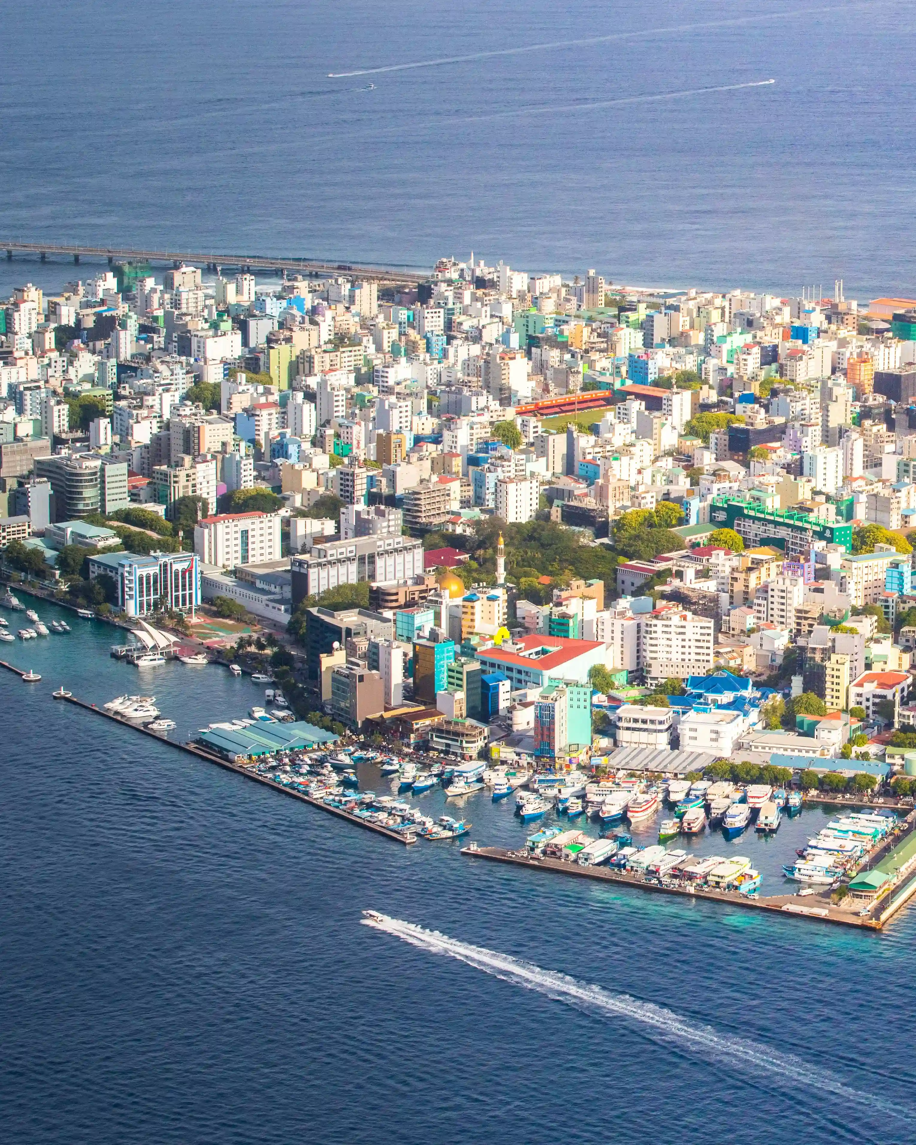 Malé, the capital of the Maldives, seen from the air